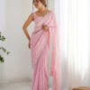 Georgette Saree Baby Pink 3