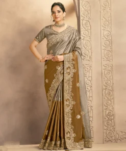 Golden Party Saree